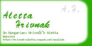 aletta hrivnak business card